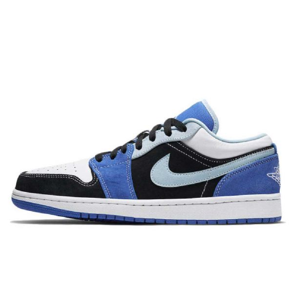 Nike Air Jordan 1 Low Tops Sko Dame Blå Svarte Hvite