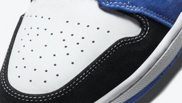 Nike Air Jordan 1 Low Tops Sko Dame Blå Svarte Hvite