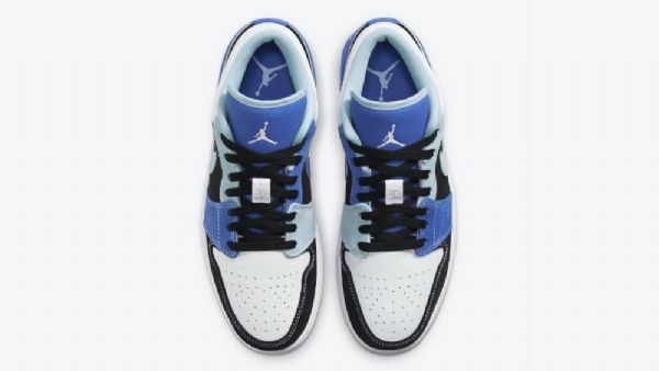 Nike Air Jordan 1 Low Tops Sko Dame Blå Svarte Hvite