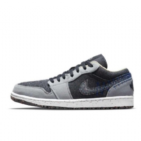 Nike Air Jordan 1 Low Tops Sko Dame Grå Svarte