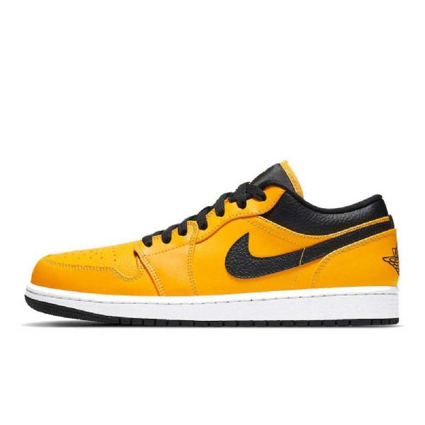 Nike Air Jordan 1 Low Tops Sko Dame Gul Svarte