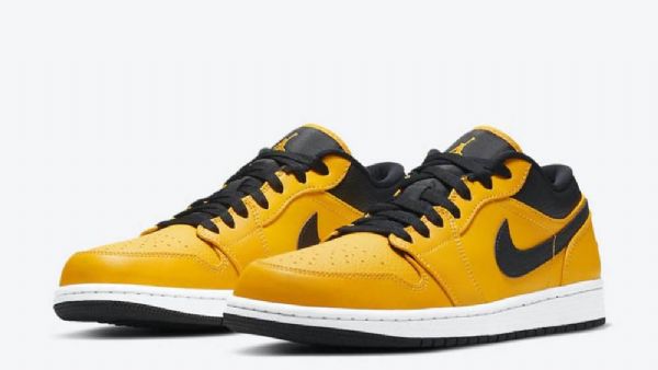 Nike Air Jordan 1 Low Tops Sko Dame Gul Svarte