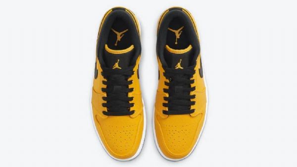 Nike Air Jordan 1 Low Tops Sko Dame Gul Svarte