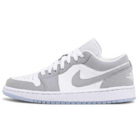 Nike Air Jordan 1 Low Tops Sko Dame Hvite Grå