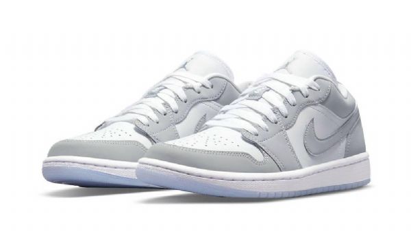 Nike Air Jordan 1 Low Tops Sko Dame Hvite Grå