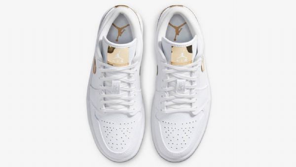Nike Air Jordan 1 Low Tops Sko Dame Hvite Gull
