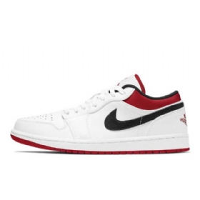 Nike Air Jordan 1 Low Tops Sko Dame Hvite Rød Svarte