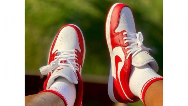 Nike Air Jordan 1 Low Tops Sko Dame Rød
