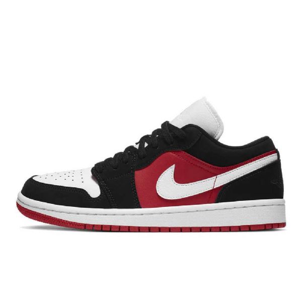 Nike Air Jordan 1 Low Tops Sko Dame Svarte Hvite Rød
