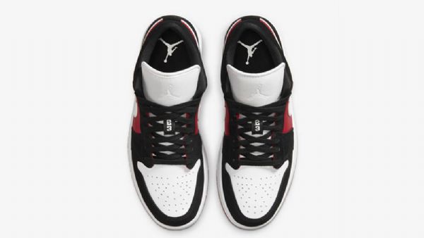 Nike Air Jordan 1 Low Tops Sko Dame Svarte Hvite Rød
