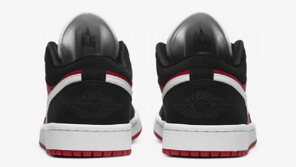 Nike Air Jordan 1 Low Tops Sko Dame Svarte Hvite Rød