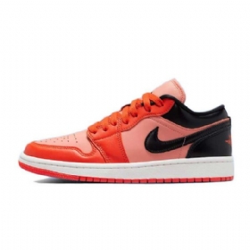 Nike Air Jordan 1 Low Tops Sko Dame Svarte Oransje