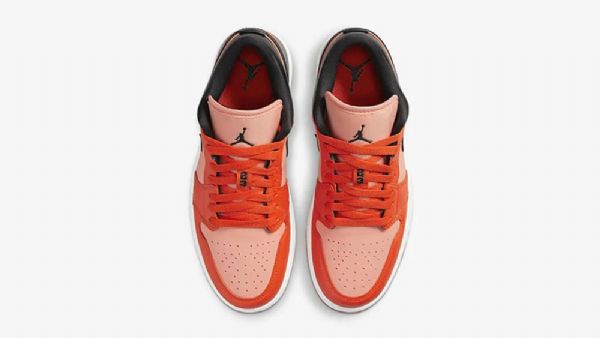 Nike Air Jordan 1 Low Tops Sko Dame Svarte Oransje