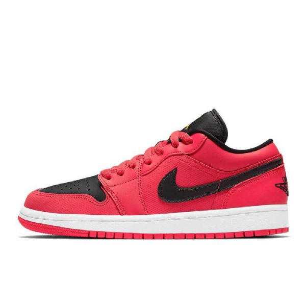 Nike Air Jordan 1 Low Tops Sko Dame Svarte Rød Gul