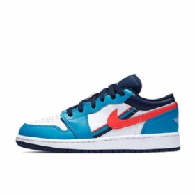 Nike Air Jordan 1 Low Tops Sko Herre Blå Rød
