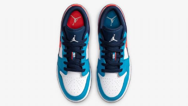 Nike Air Jordan 1 Low Tops Sko Herre Blå Rød