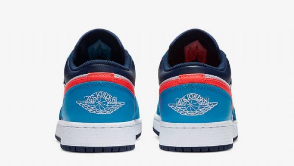 Nike Air Jordan 1 Low Tops Sko Herre Blå Rød