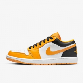 Nike Air Jordan 1 Low Tops Sko Herre Gul Hvite Svarte