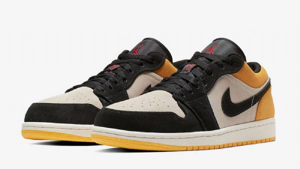 Nike Air Jordan 1 Low Tops Sko Herre Gul Svarte
