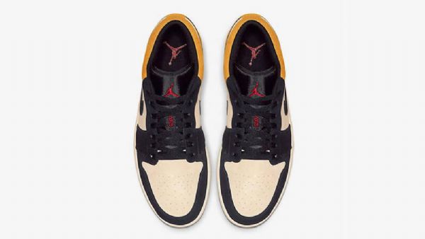Nike Air Jordan 1 Low Tops Sko Herre Gul Svarte