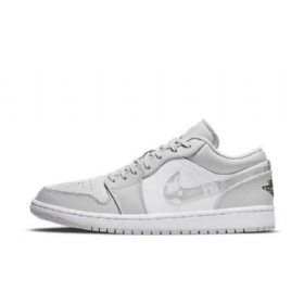 Nike Air Jordan 1 Low Tops Sko Herre Hvite Camouflage