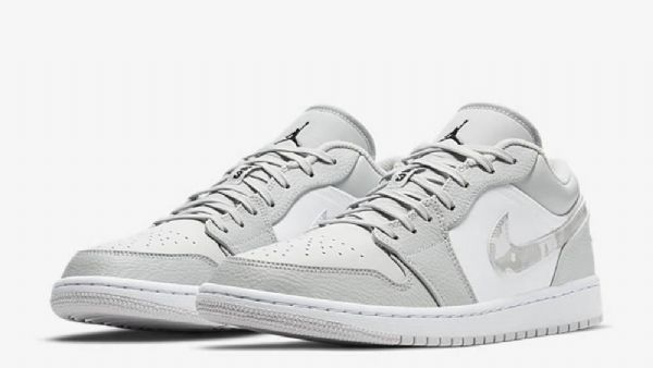 Nike Air Jordan 1 Low Tops Sko Herre Hvite Camouflage