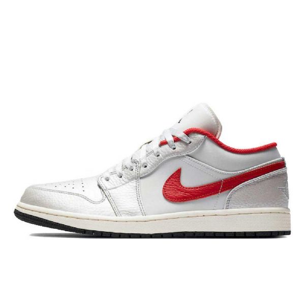 Nike Air Jordan 1 Low Tops Sko Herre Hvite Rød