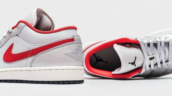 Nike Air Jordan 1 Low Tops Sko Herre Hvite Rød