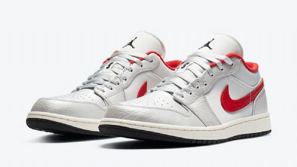 Nike Air Jordan 1 Low Tops Sko Herre Hvite Rød