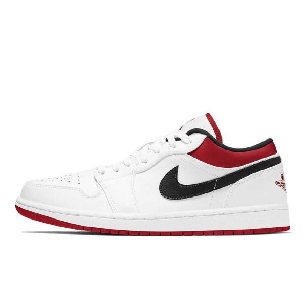 Nike Air Jordan 1 Low Tops Sko Herre Hvite Rød Svarte