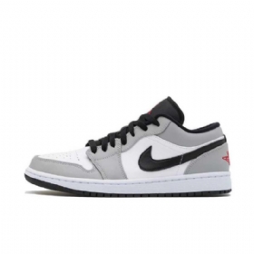 Nike Air Jordan 1 Low Tops Sko Herre Lyse Grå Rød