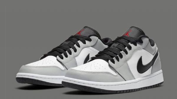 Nike Air Jordan 1 Low Tops Sko Herre Lyse Grå Rød