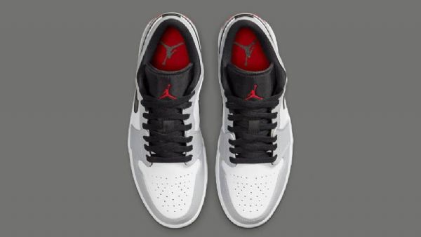 Nike Air Jordan 1 Low Tops Sko Herre Lyse Grå Rød