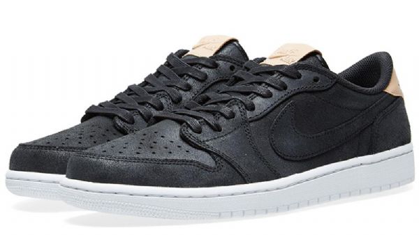 Nike Air Jordan 1 Low Tops Sko Herre Svarte