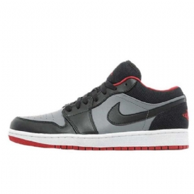 Nike Air Jordan 1 Low Tops Sko Herre Svarte Grå