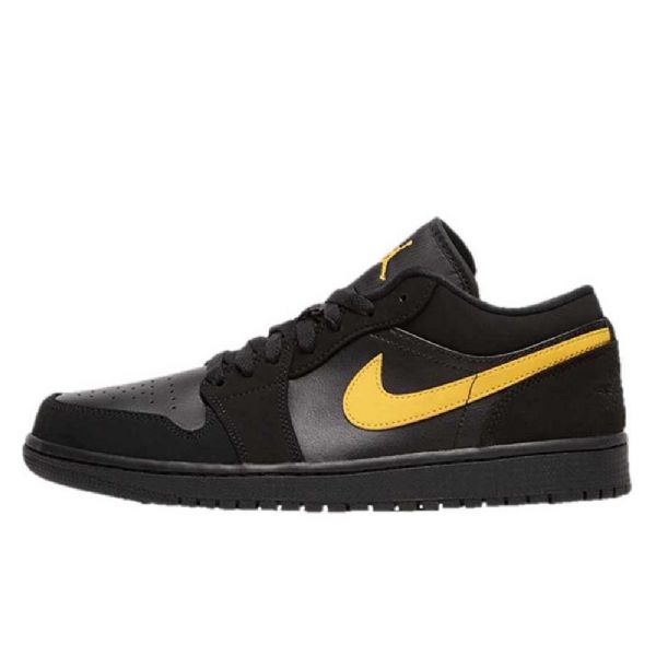 Nike Air Jordan 1 Low Tops Sko Herre Svarte Gul