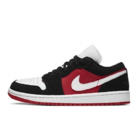 Nike Air Jordan 1 Low Tops Sko Herre Svarte Hvite Rød