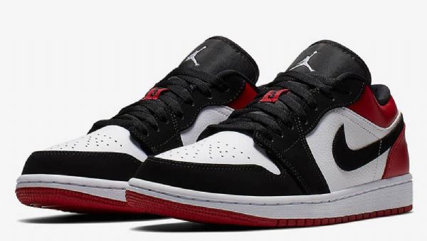Nike Air Jordan 1 Low Tops Sko Herre Svarte Rød