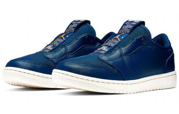 Nike Air Jordan 1 Low Tops Slip Retro Basketball Shoes Dame Blå