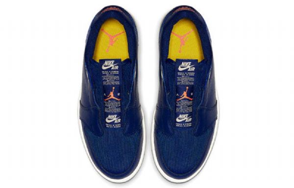 Nike Air Jordan 1 Low Tops Slip Retro Basketball Shoes Dame Blå