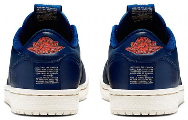 Nike Air Jordan 1 Low Tops Slip Retro Basketball Shoes Dame Blå