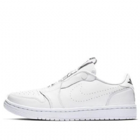Nike Air Jordan 1 Low Tops Slip Retro Basketball Shoes Dame Hvite