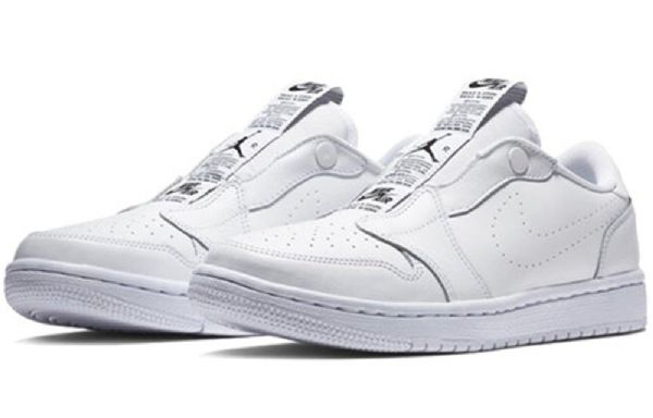 Nike Air Jordan 1 Low Tops Slip Retro Basketball Shoes Dame Hvite