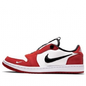 Nike Air Jordan 1 Low Tops Slip Retro Basketball Shoes Dame Rød Hvite