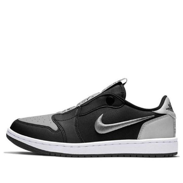 Nike Air Jordan 1 Low Tops Slip Retro Basketball Shoes Dame Svarte Grå