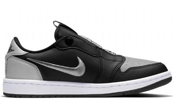 Nike Air Jordan 1 Low Tops Slip Retro Basketball Shoes Dame Svarte Grå