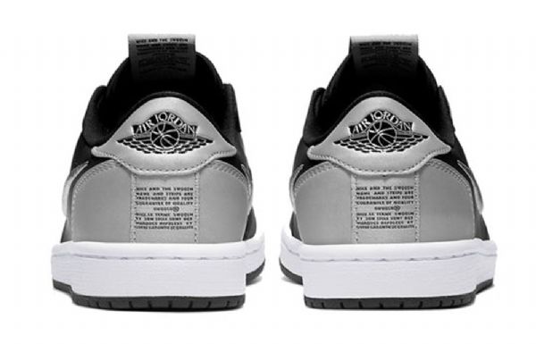 Nike Air Jordan 1 Low Tops Slip Retro Basketball Shoes Dame Svarte Grå