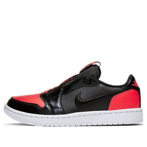 Nike Air Jordan 1 Low Tops Slip Retro Basketball Shoes Dame Svarte Rød