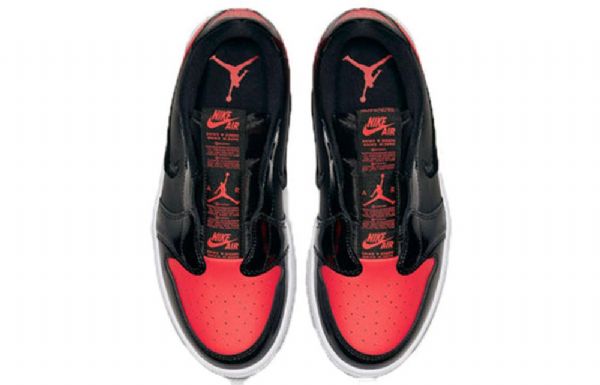 Nike Air Jordan 1 Low Tops Slip Retro Basketball Shoes Dame Svarte Rød