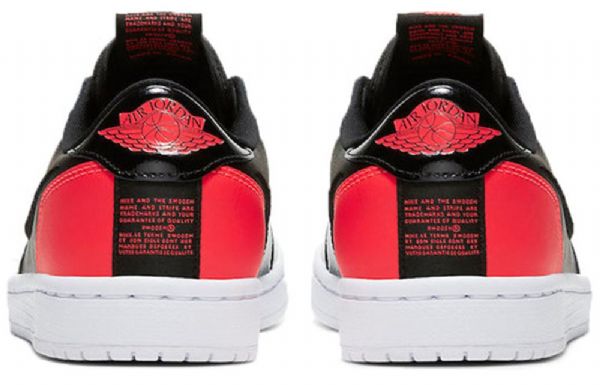 Nike Air Jordan 1 Low Tops Slip Retro Basketball Shoes Dame Svarte Rød